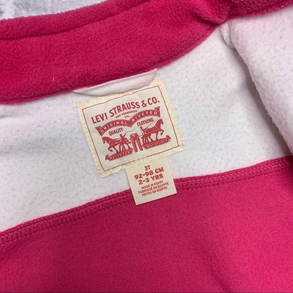 Levi’s Fleece Zip Up Jacket in White/Pink - Picture 6 of 8